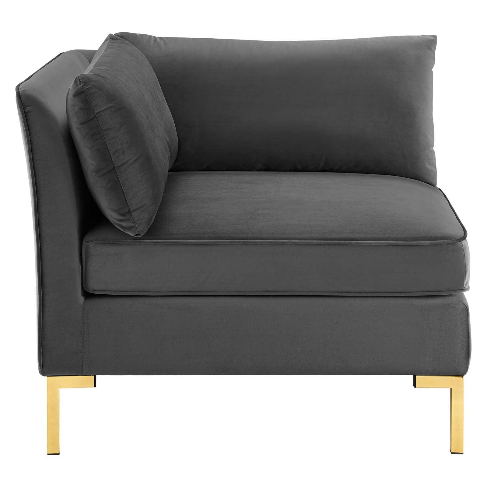 Modway Ardent 6-Piece Performance Velvet Sectional Sofa FredCo
