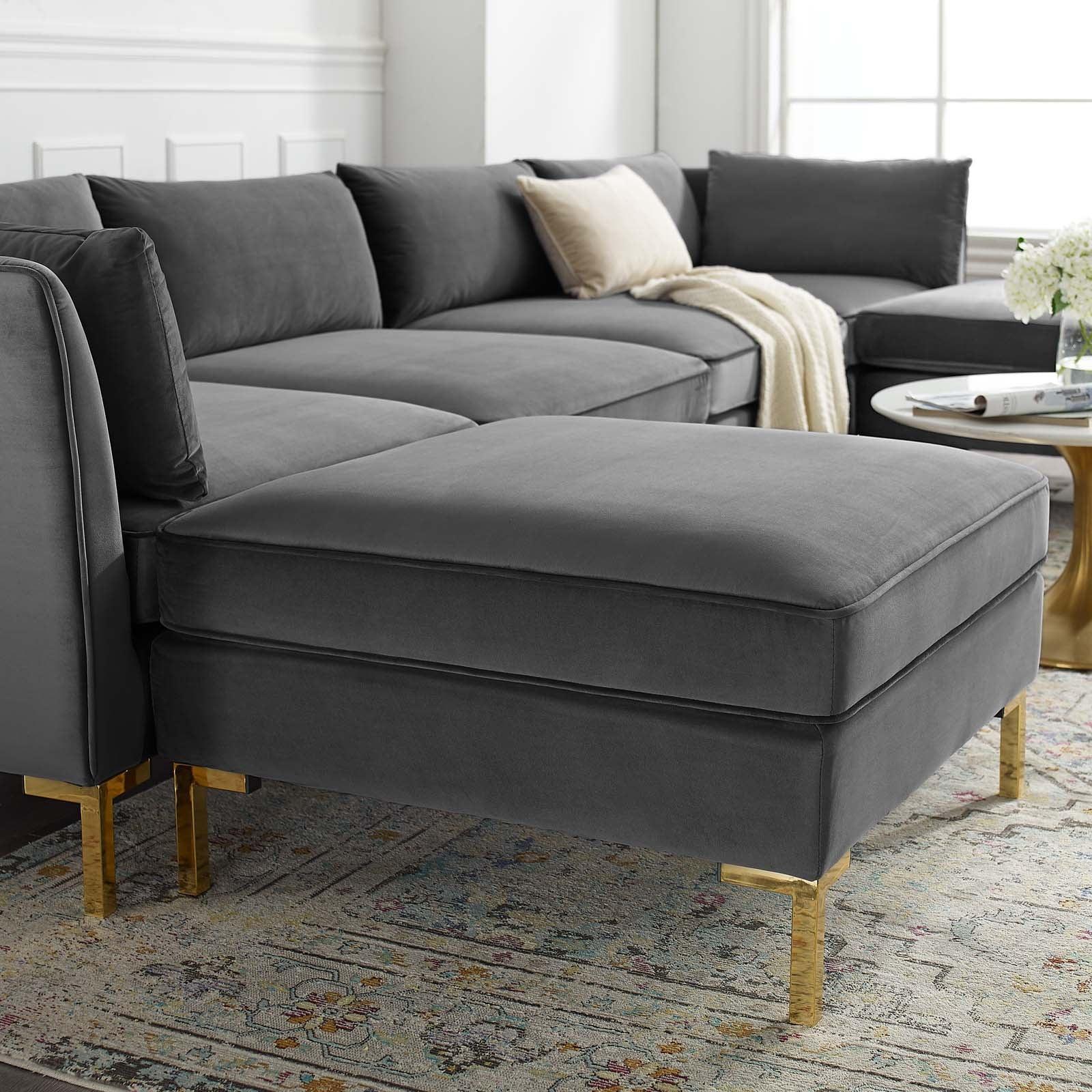 Modway Ardent 6-Piece Performance Velvet Sectional Sofa FredCo