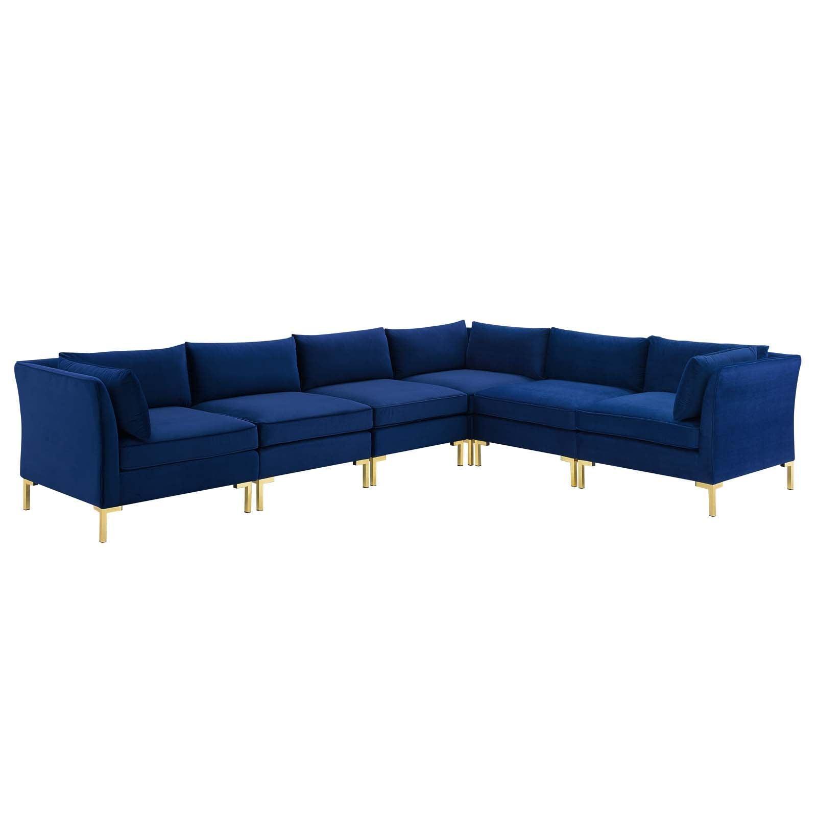 Modway Ardent 6-Piece Performance Velvet Sectional Sofa, EEI-4277 FredCo