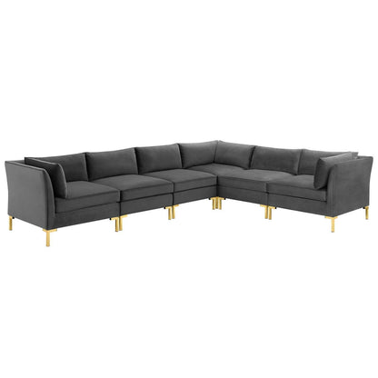 Modway Ardent 6-Piece Performance Velvet Sectional Sofa, EEI-4277 FredCo