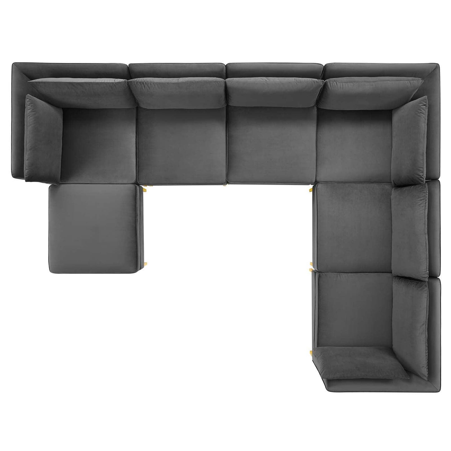 Modway Ardent 7-Piece Performance Velvet Sectional Sofa FredCo