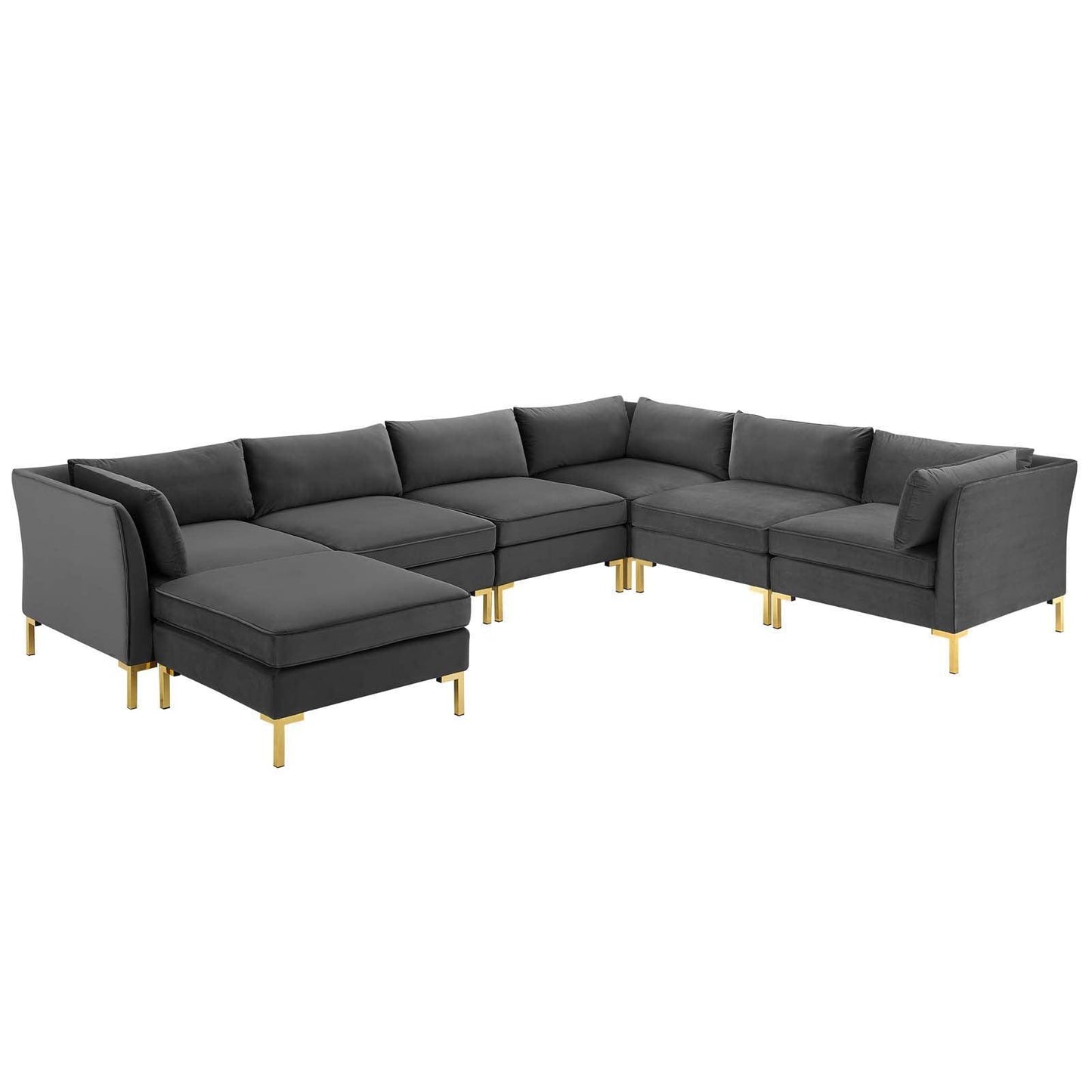 Modway Ardent 7-Piece Performance Velvet Sectional Sofa FredCo