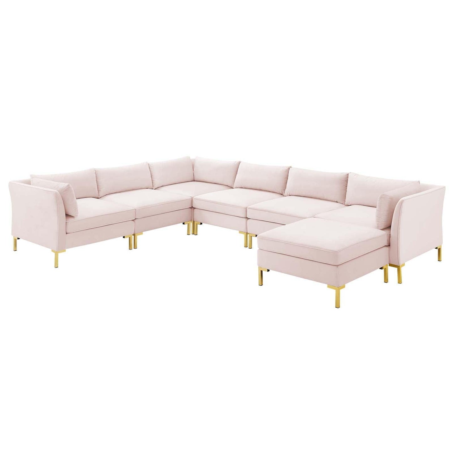 Modway Ardent 7-Piece Performance Velvet Sectional Sofa FredCo