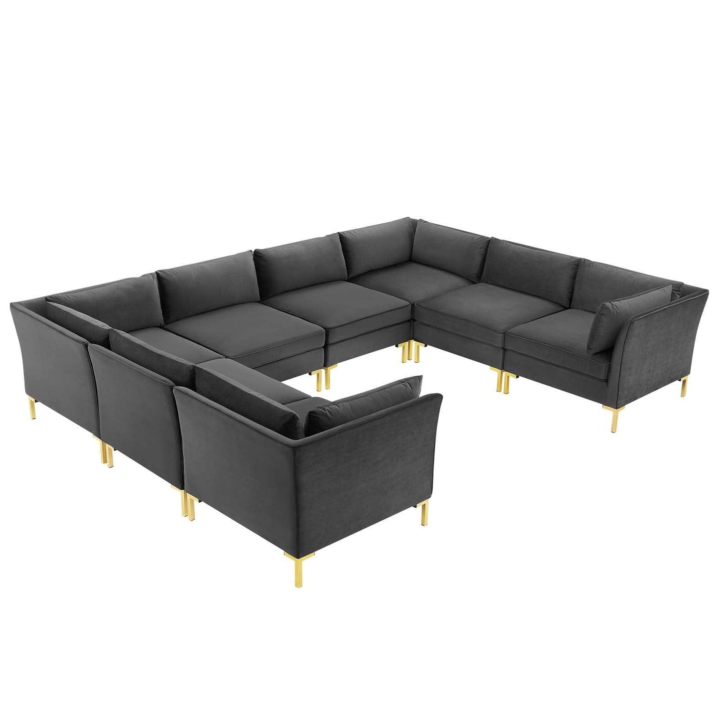 Modway Ardent 8-Piece Performance Velvet Sectional Sofa FredCo