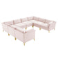 Modway Ardent 8-Piece Performance Velvet Sectional Sofa FredCo
