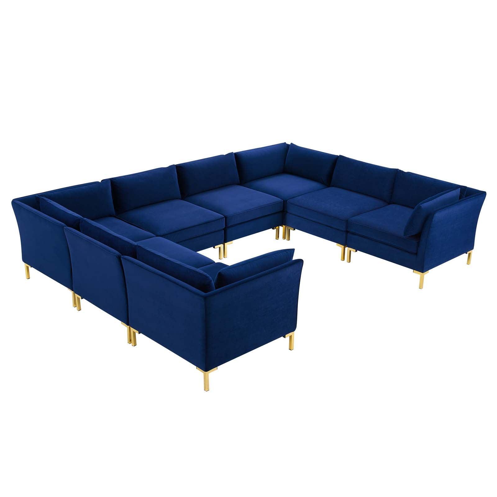 Modway Ardent 8-Piece Performance Velvet Sectional Sofa FredCo
