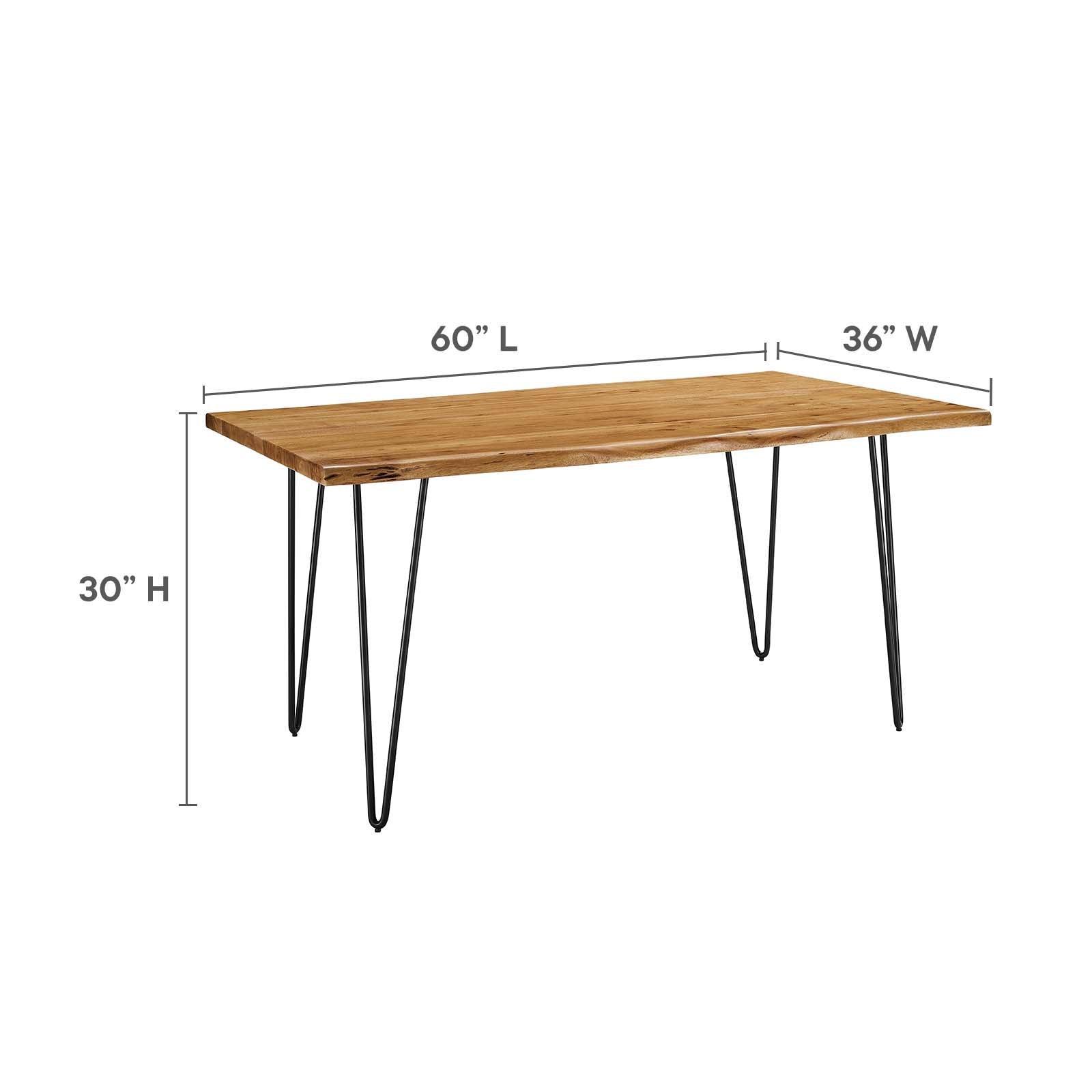 Modway Ardor 60" Live Edge Acacia Wood Acacia Wood Dining Table, EEI-6059 FredCo