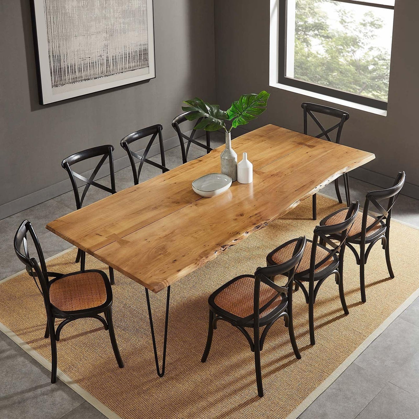Modway Ardor 96" Live Edge Acacia Wood Acacia Wood Dining Table, EEI-6072 FredCo