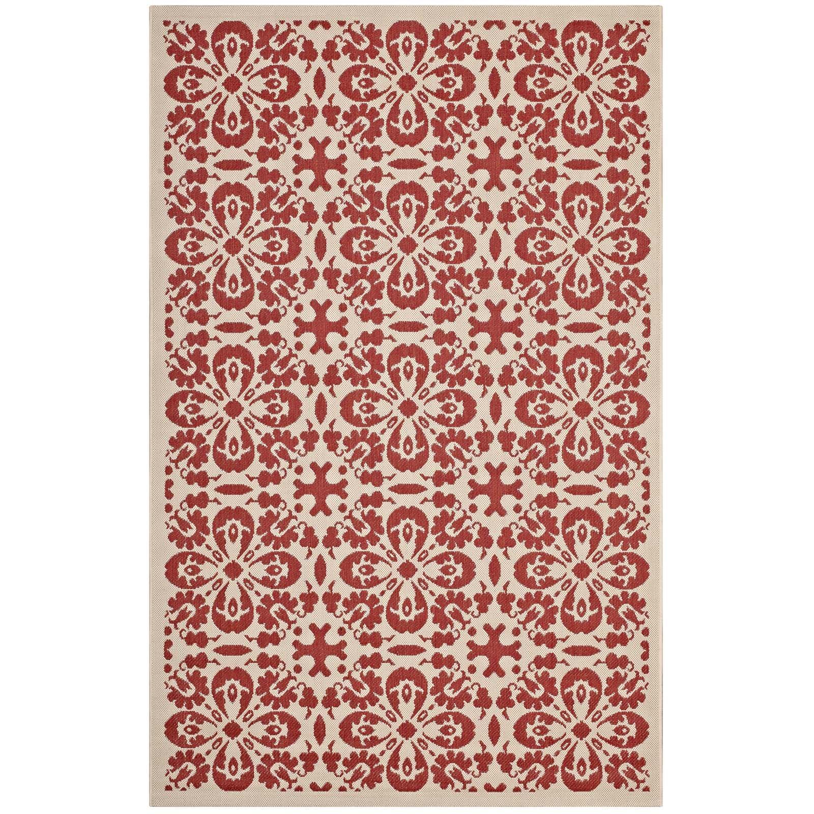 Modway Ariana Vintage Floral Trellis Indoor and Outdoor Area Rug FredCo