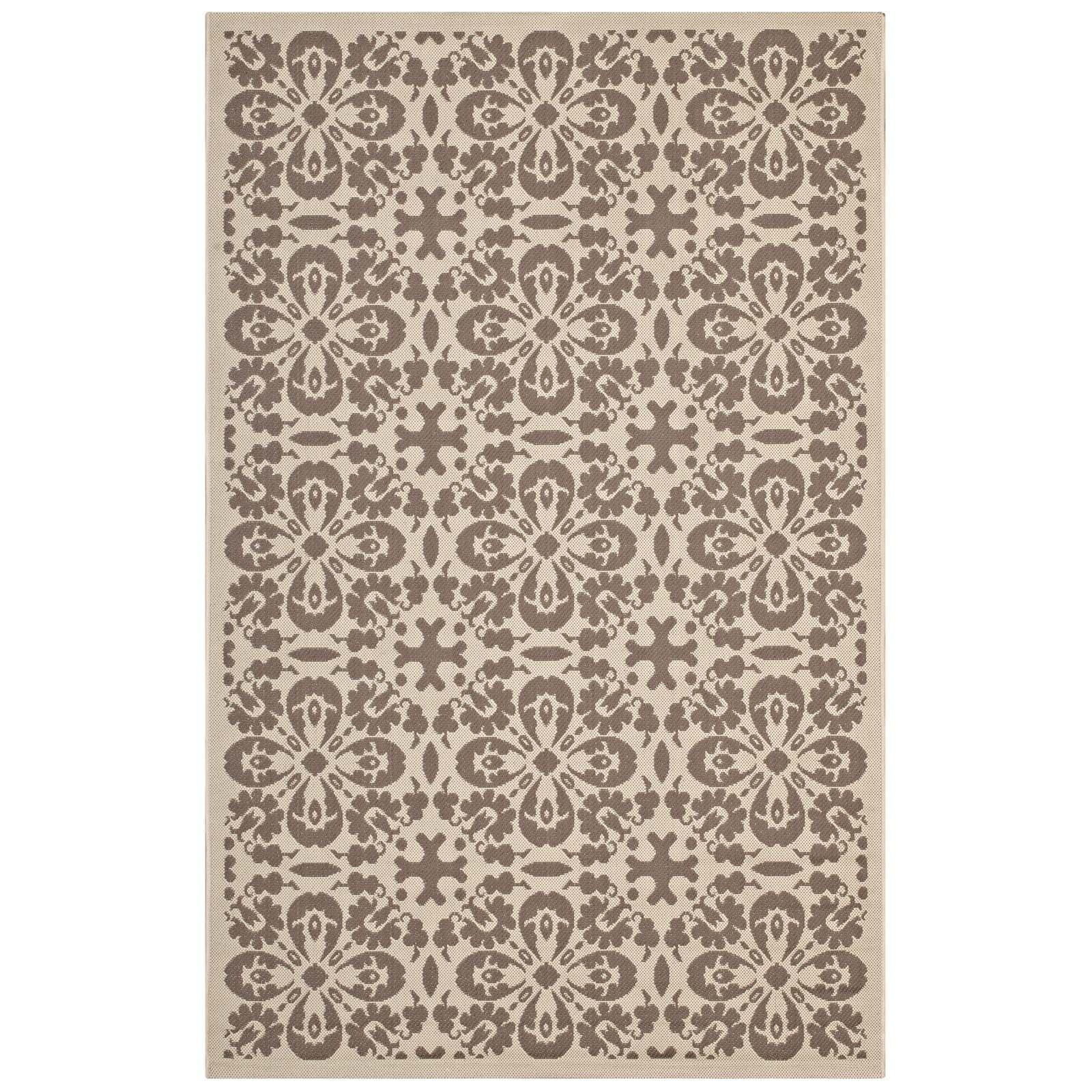 Modway Ariana Vintage Floral Trellis Indoor and Outdoor Area Rug FredCo