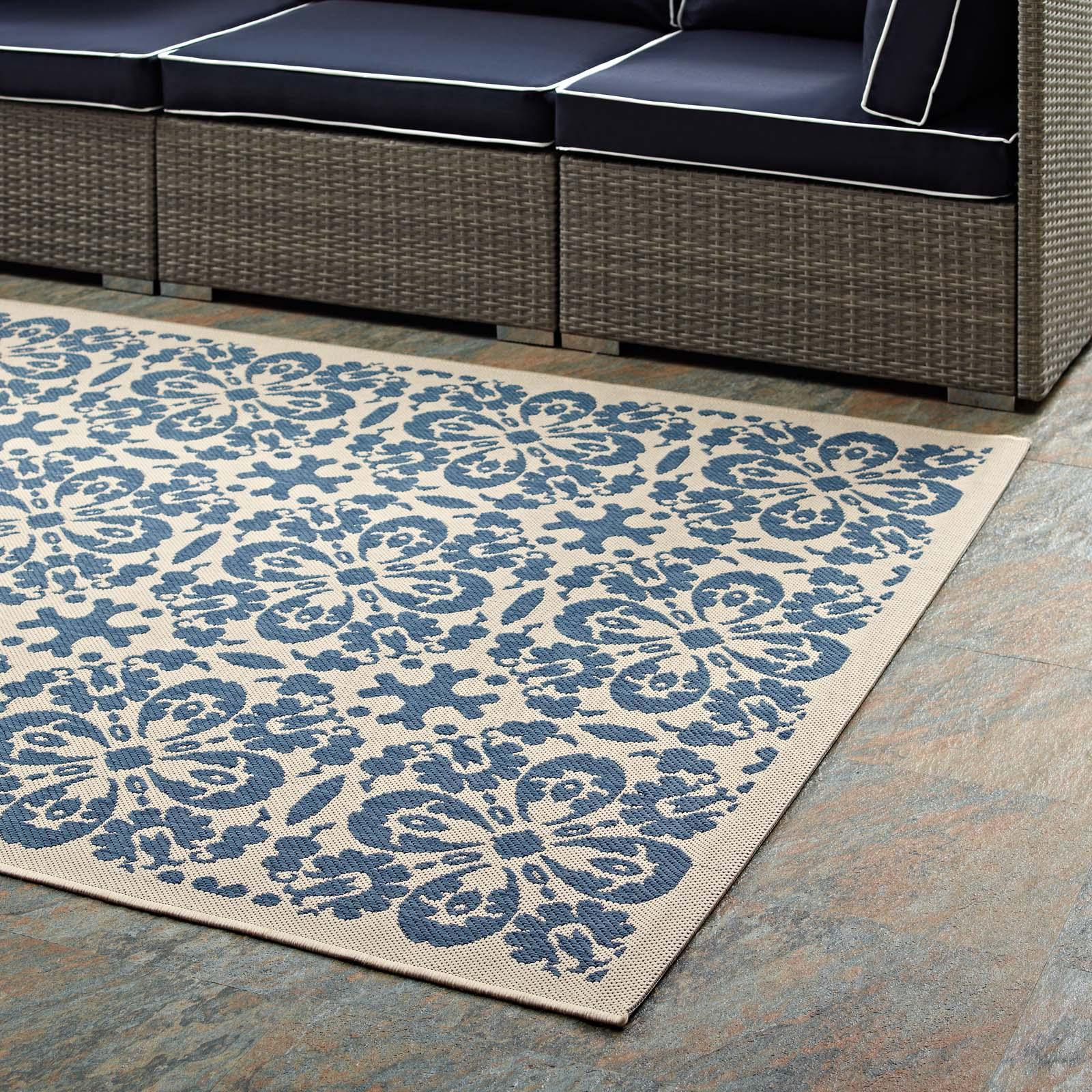 Modway Ariana Vintage Floral Trellis Indoor and Outdoor Area Rug FredCo