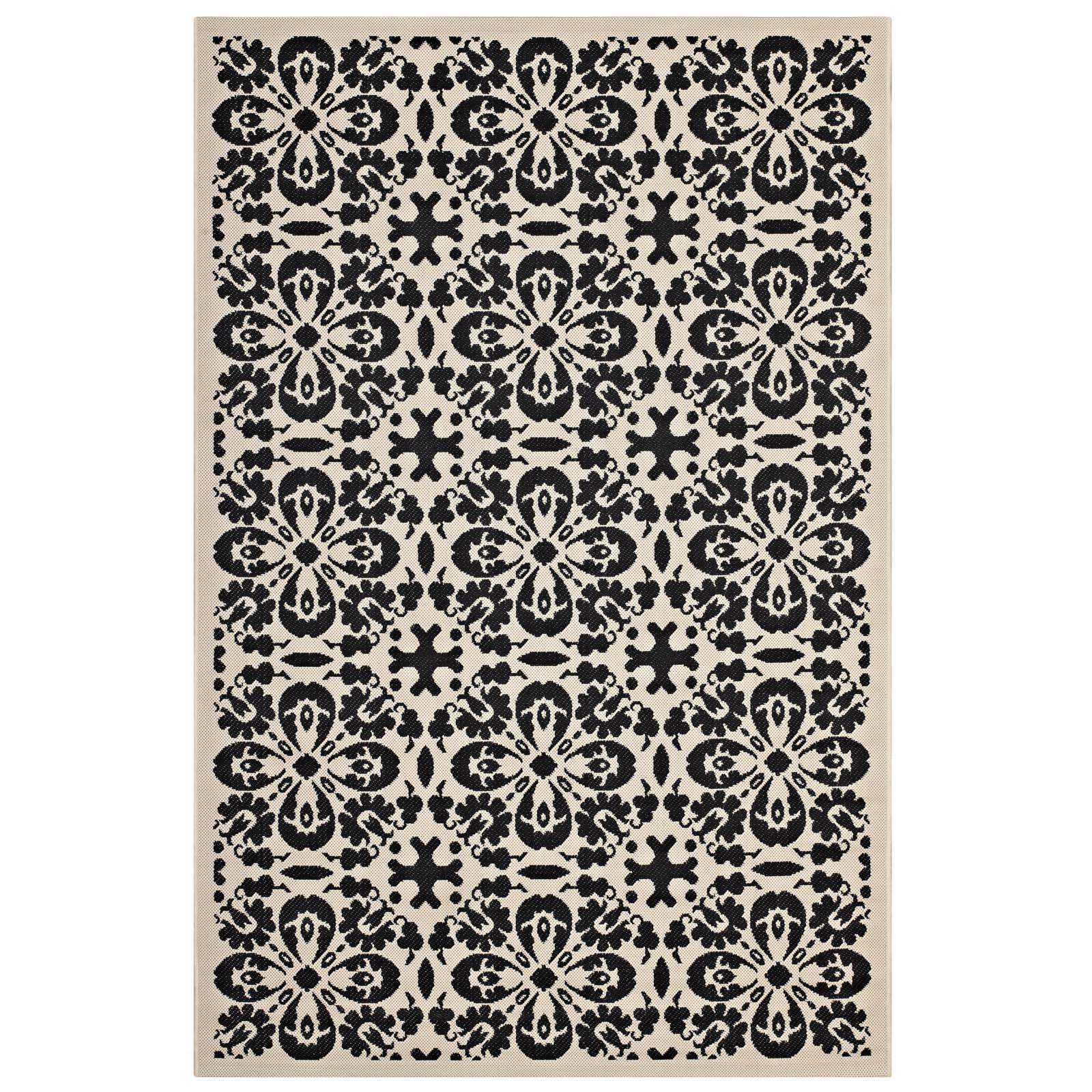 Modway Ariana Vintage Floral Trellis Indoor and Outdoor Area Rug FredCo