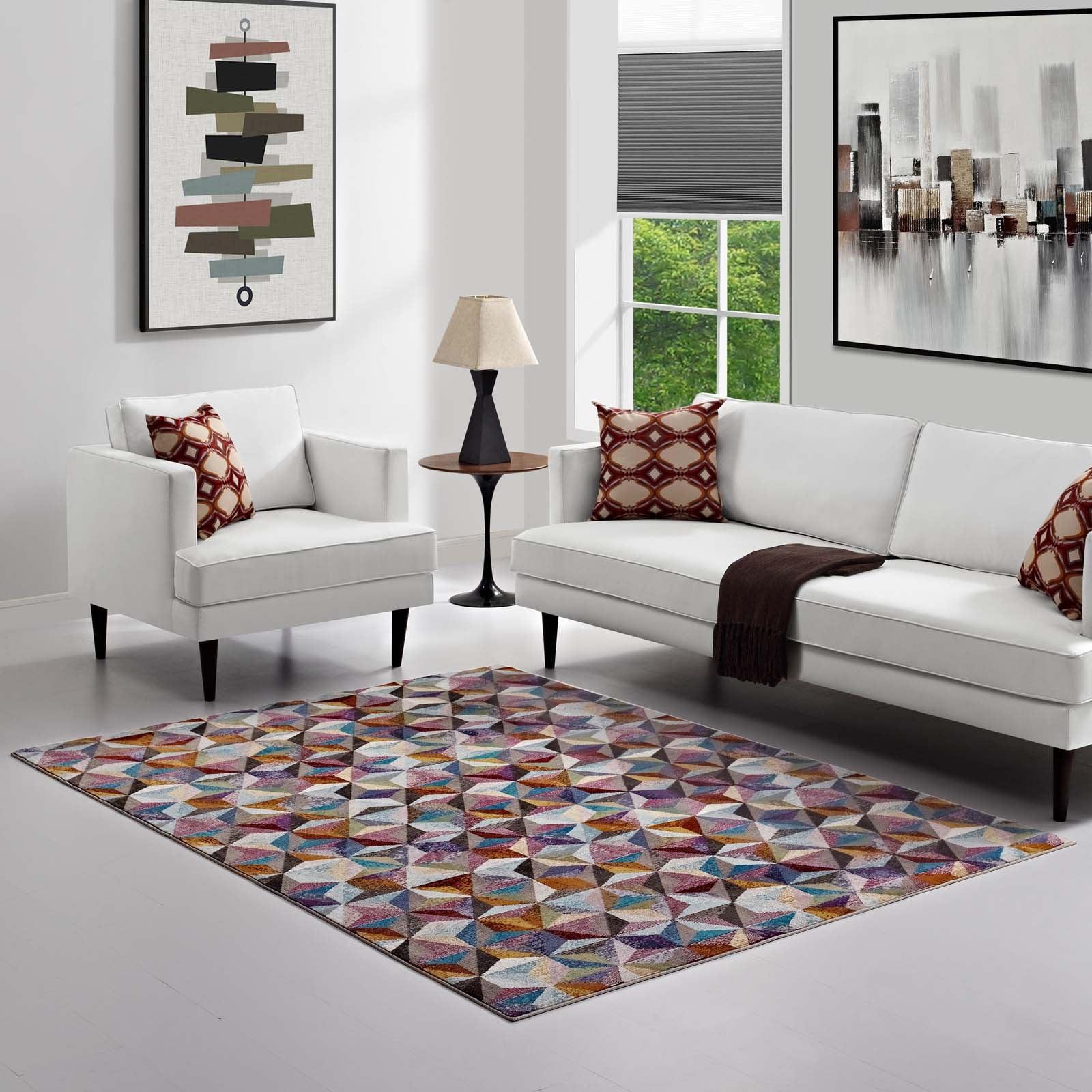 Modway Arisa Geometric Hexagon Mosaic Area Rug FredCo