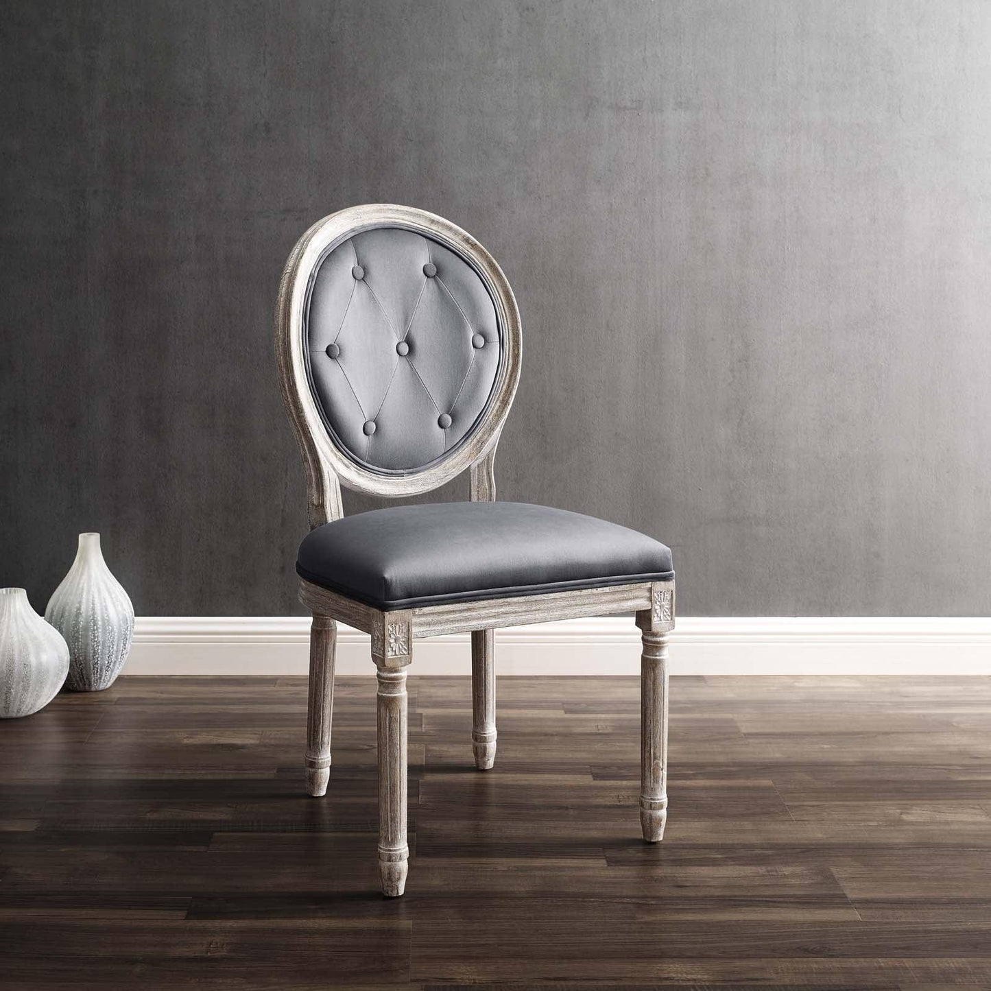 Modway Arise Vintage French Performance Velvet Dining Side Chair FredCo