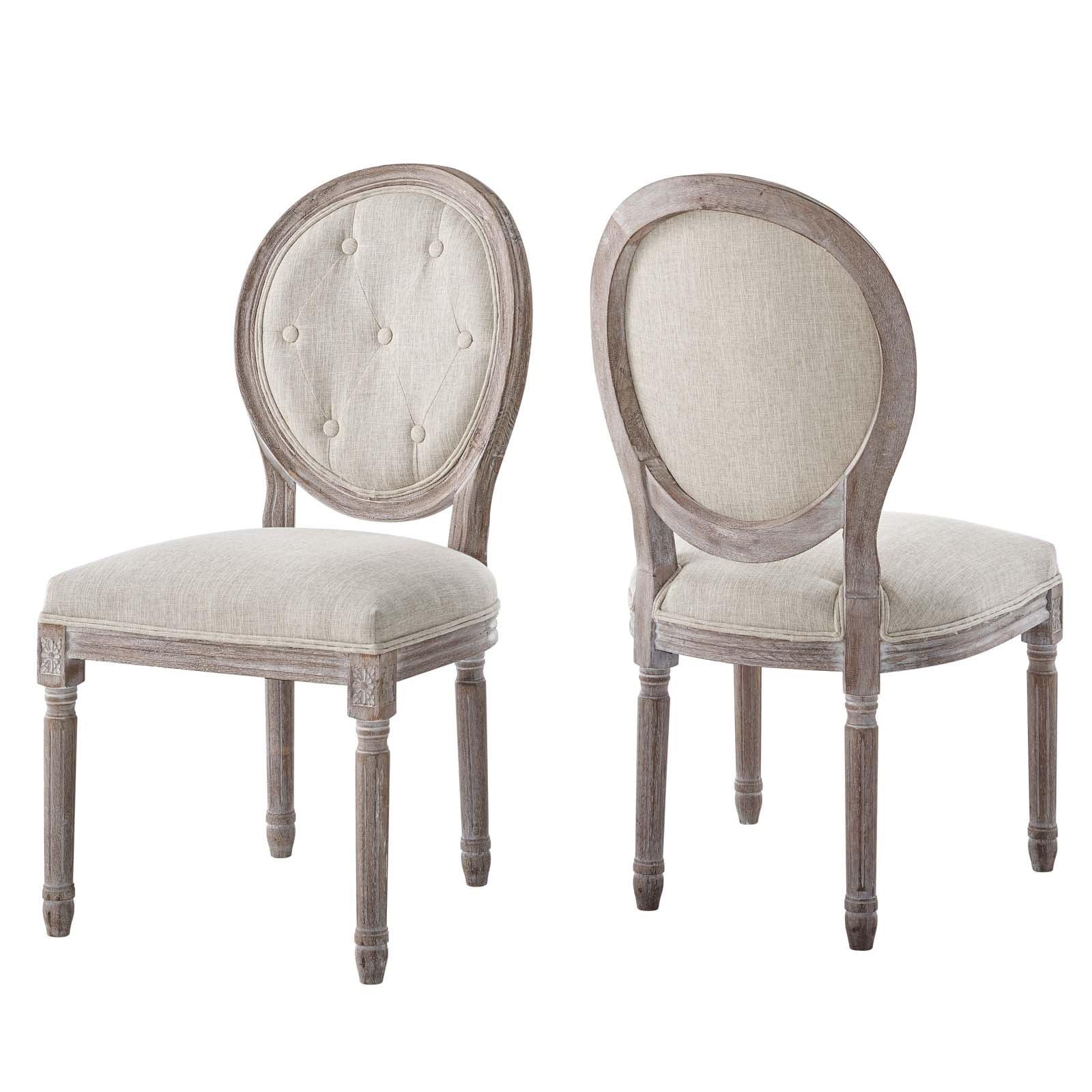 Modway Arise Vintage French Upholstered Fabric Dining Side Chair Set of 2 FredCo