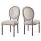 Modway Arise Vintage French Upholstered Fabric Dining Side Chair Set of 2 FredCo