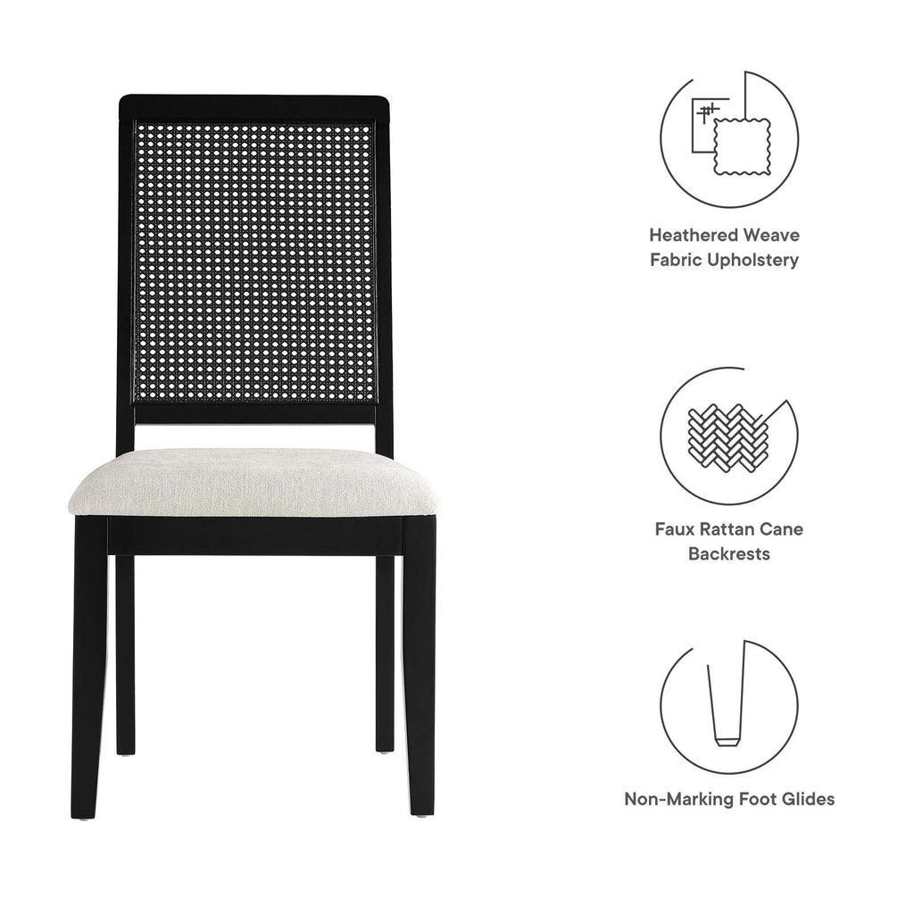 Modway Arlo Faux Rattan and Wood Dining Side Chairs - Set of 2 FredCo
