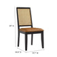 Modway Arlo Vegan Leather Upholstered Faux Rattan and Wood Dining Side Chairs - Set of 2 FredCo
