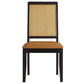 Modway Arlo Vegan Leather Upholstered Faux Rattan and Wood Dining Side Chairs - Set of 2 FredCo