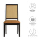 Modway Arlo Vegan Leather Upholstered Faux Rattan and Wood Dining Side Chairs - Set of 2 FredCo