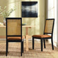 Modway Arlo Vegan Leather Upholstered Faux Rattan and Wood Dining Side Chairs - Set of 2 FredCo