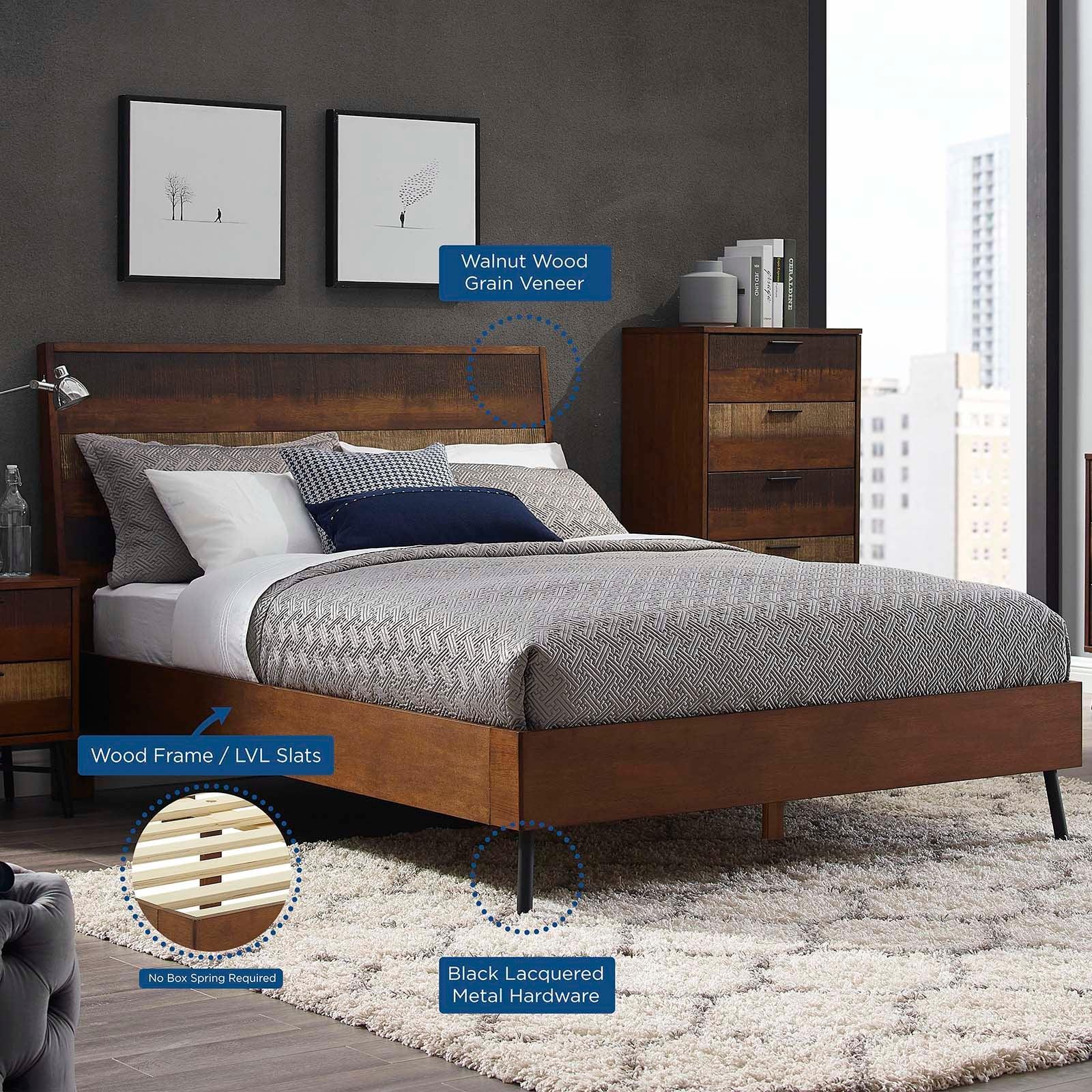 Modway Arwen Queen Rustic Wood Bed FredCo