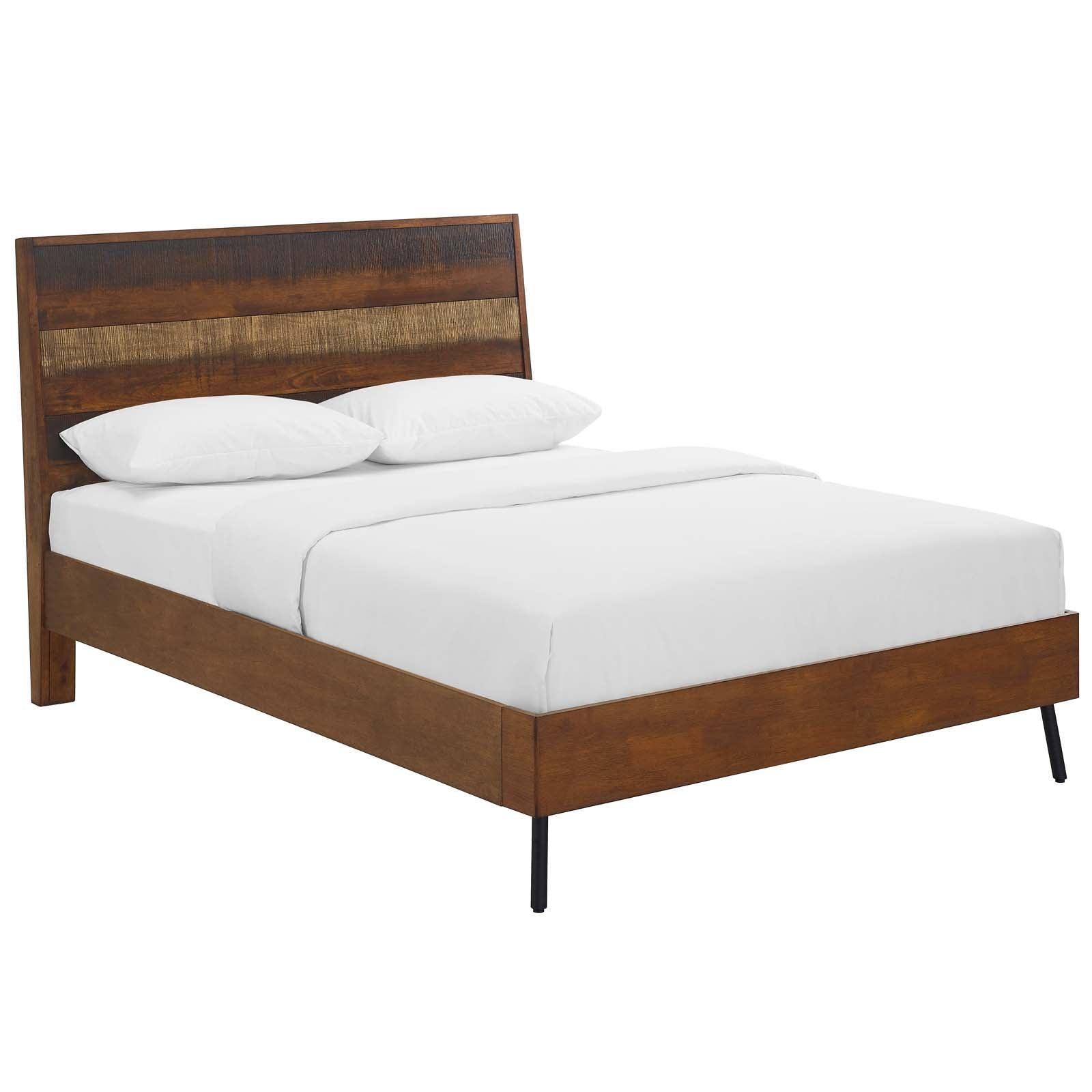 Modway Arwen Queen Rustic Wood Bed FredCo