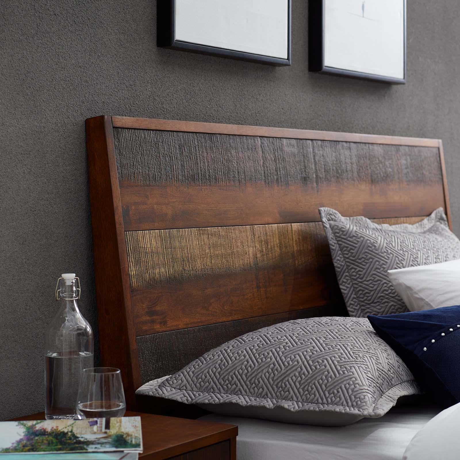 Modway Arwen Queen Rustic Wood Bed FredCo