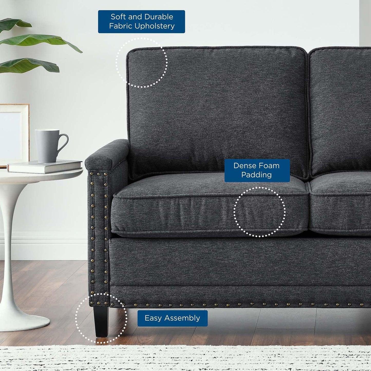 Modway Ashton Upholstered Fabric Loveseat FredCo