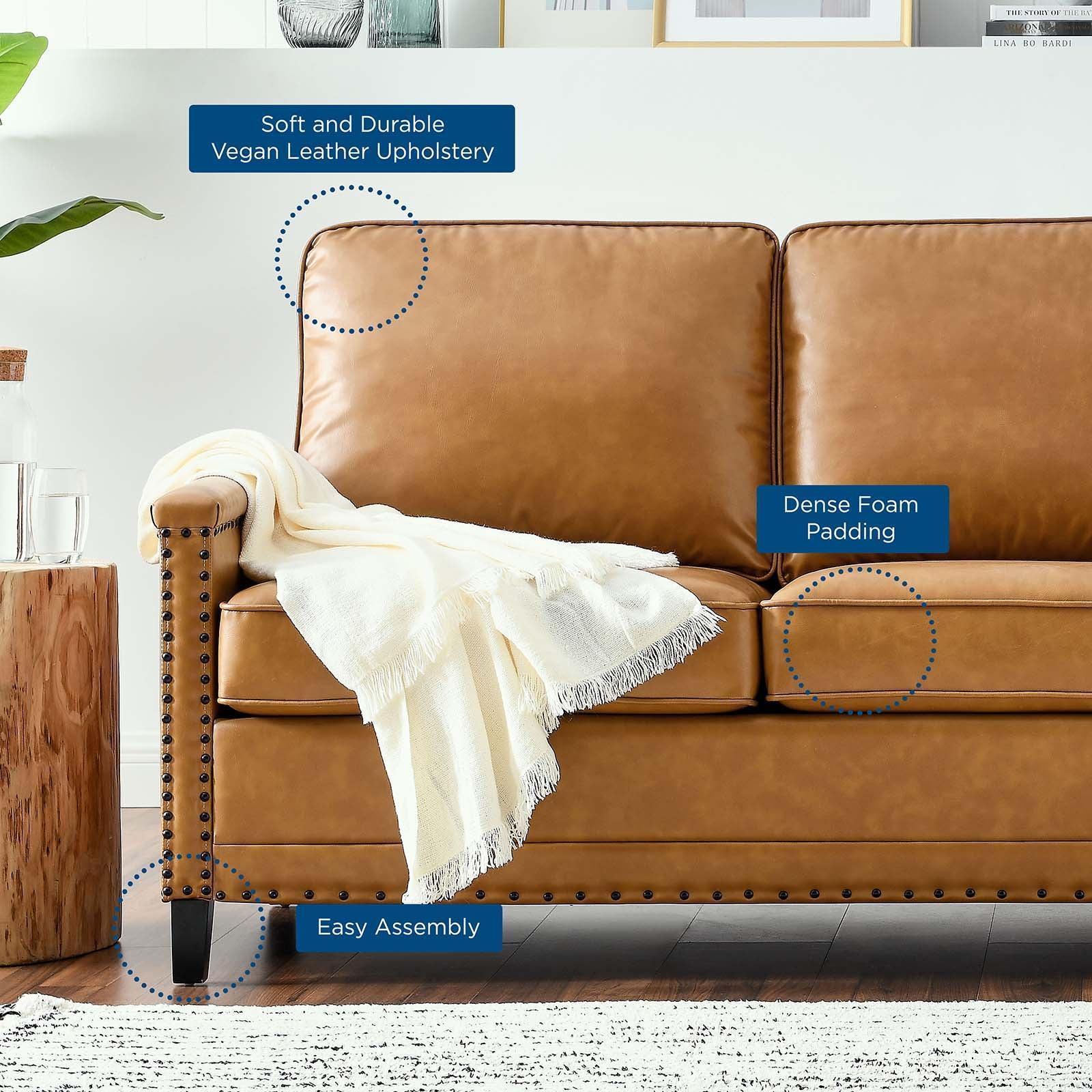 Modway Ashton Vegan Leather Sofa FredCo