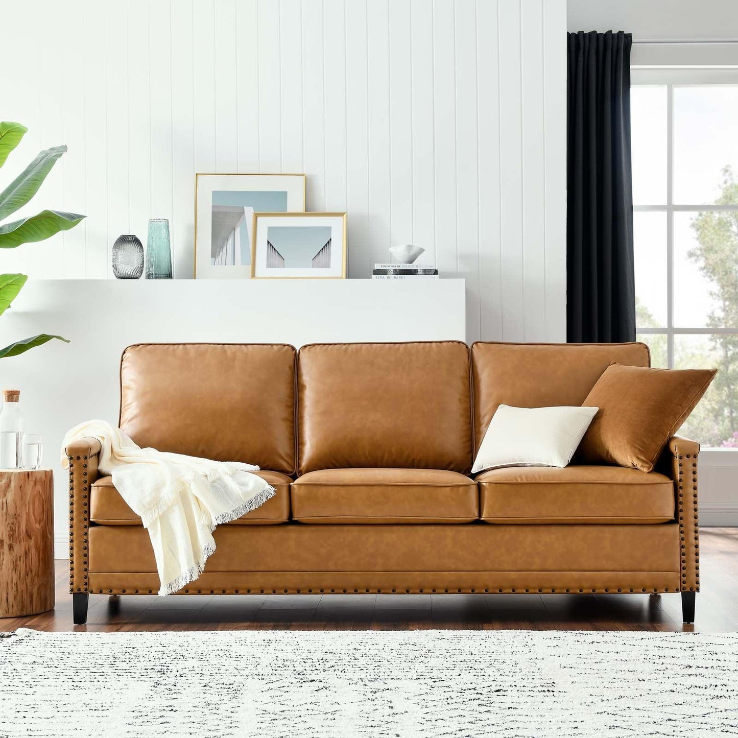 Modway Ashton Vegan Leather Sofa FredCo