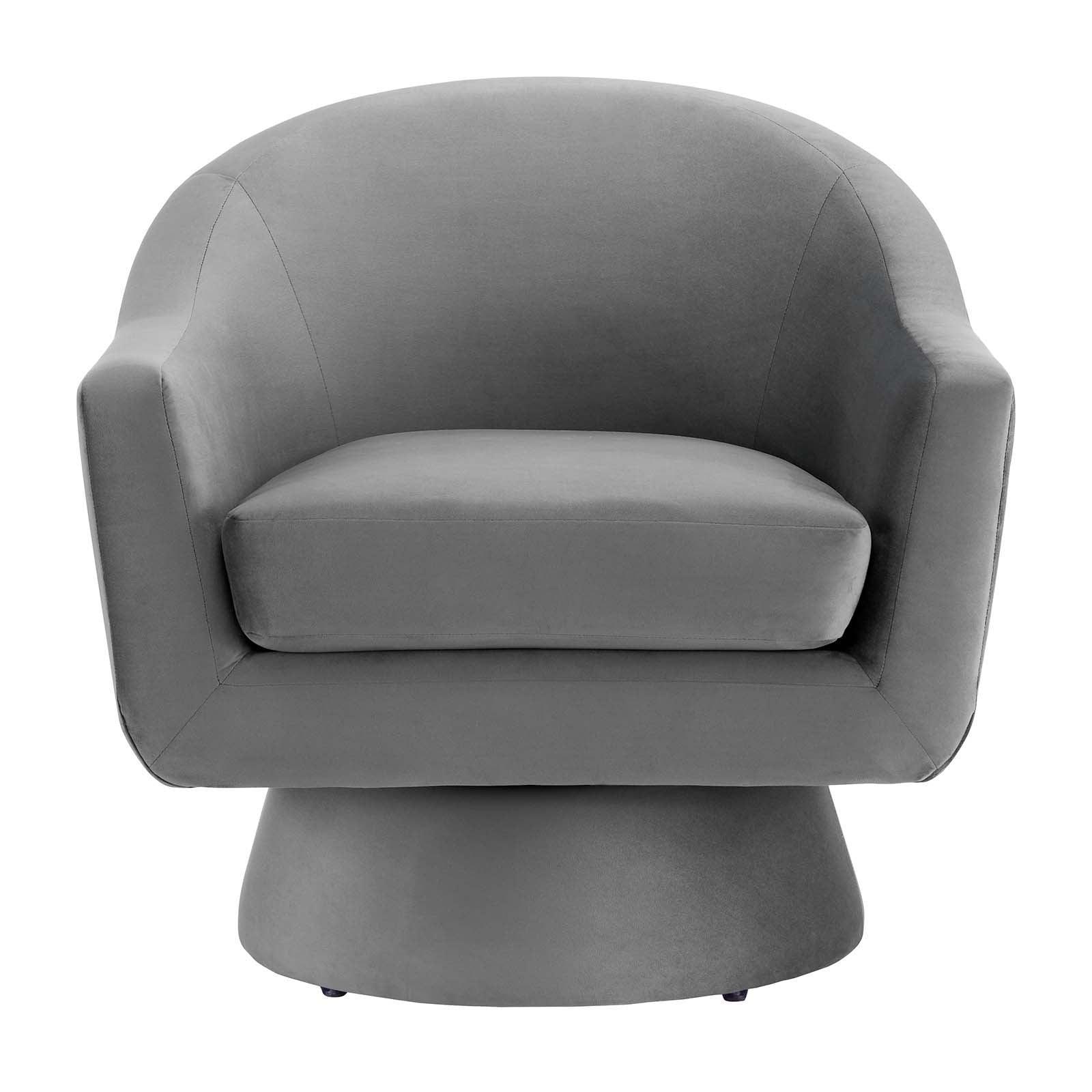 Modway Astral Performance Velvet Fabric and Wood Swivel Chair FredCo