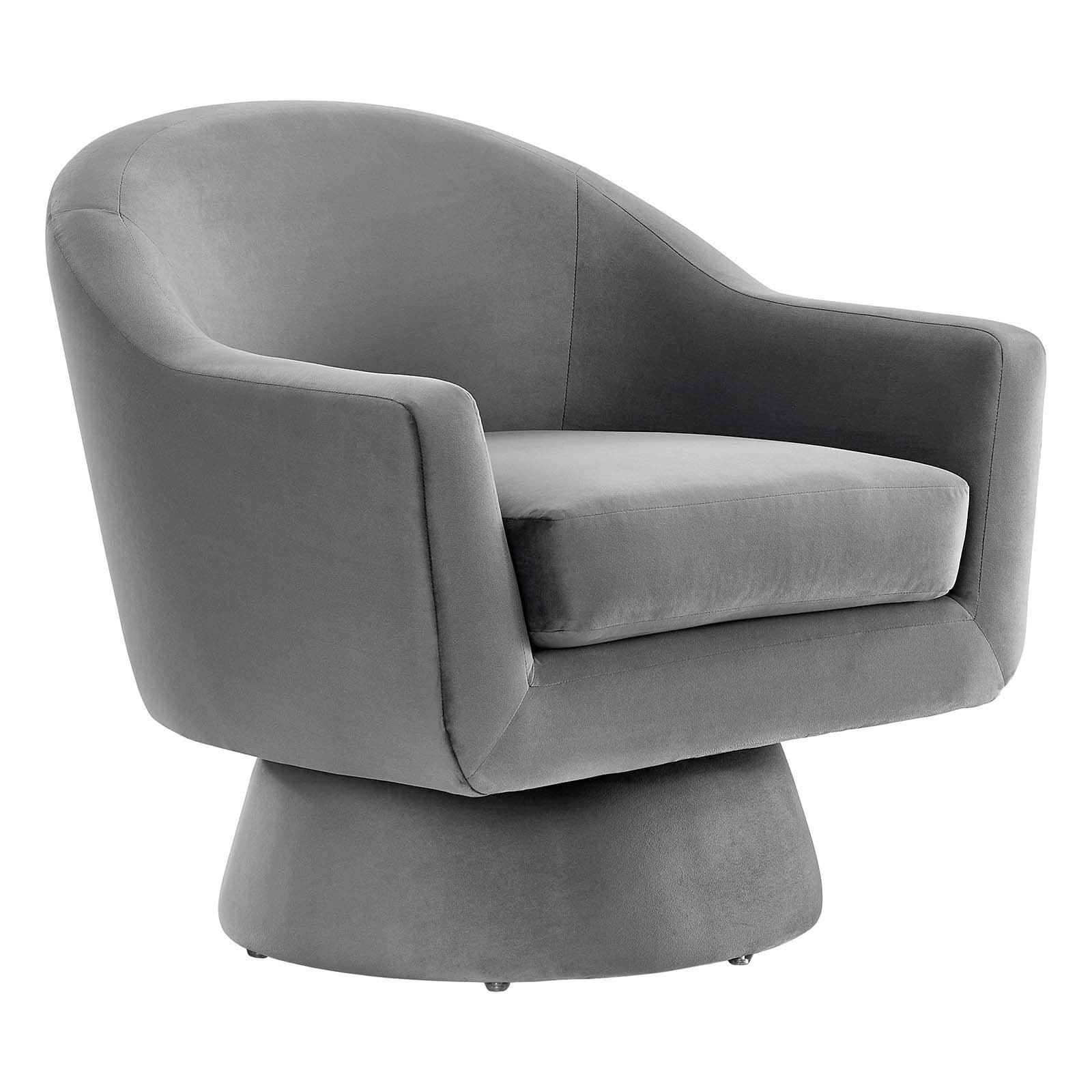 Modway Astral Performance Velvet Fabric and Wood Swivel Chair FredCo