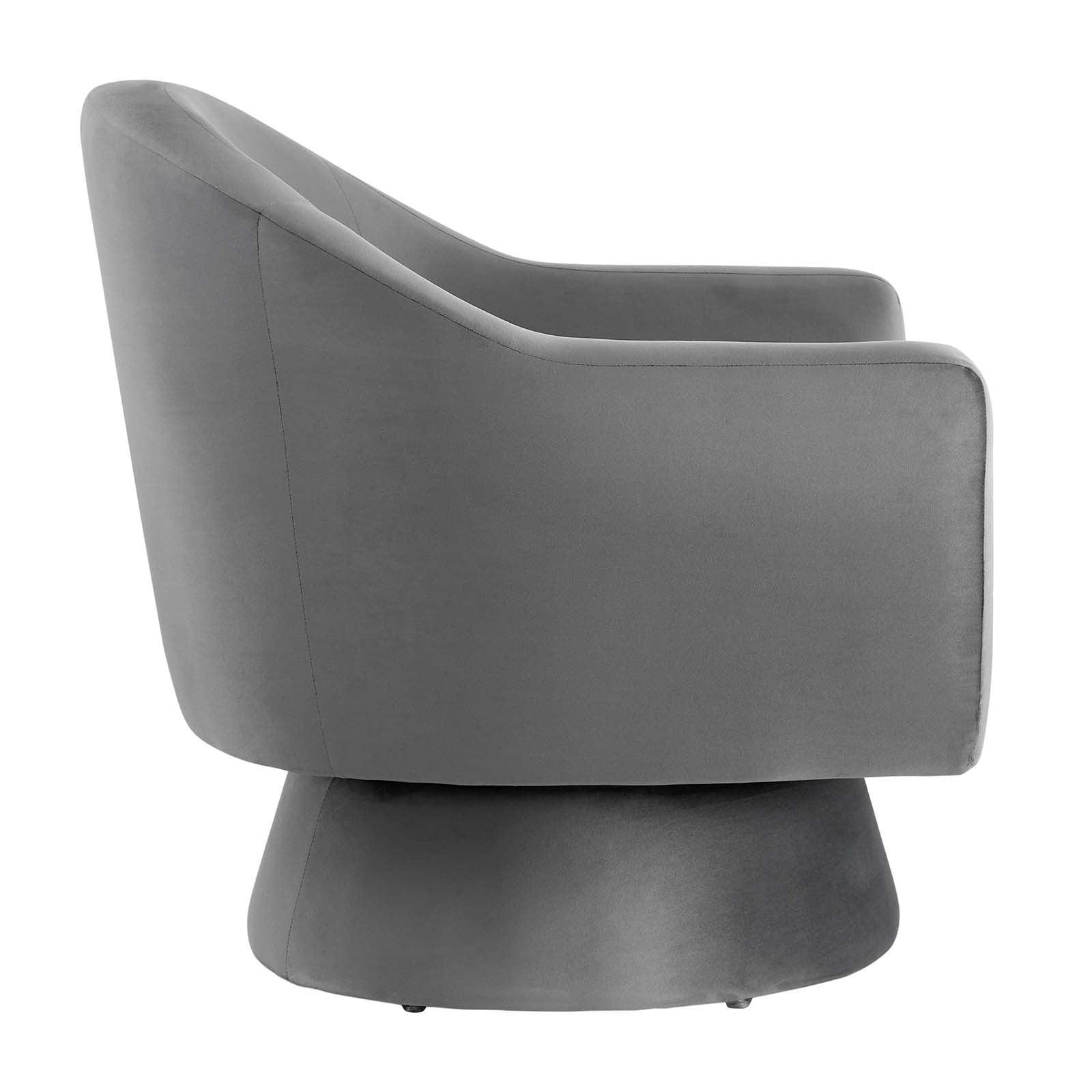 Modway Astral Performance Velvet Fabric and Wood Swivel Chair FredCo
