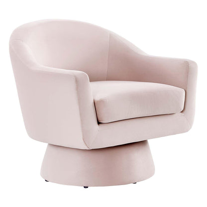 Modway Astral Performance Velvet Fabric and Wood Swivel Chair FredCo