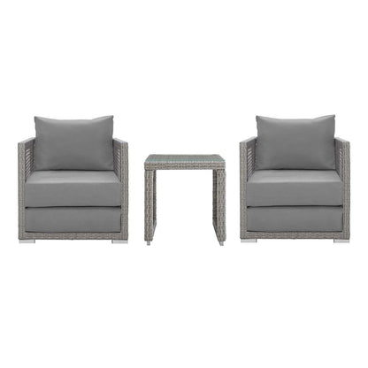 Modway Aura 3 Piece Outdoor Patio Wicker Rattan Set FredCo