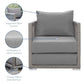 Modway Aura 3 Piece Outdoor Patio Wicker Rattan Set FredCo