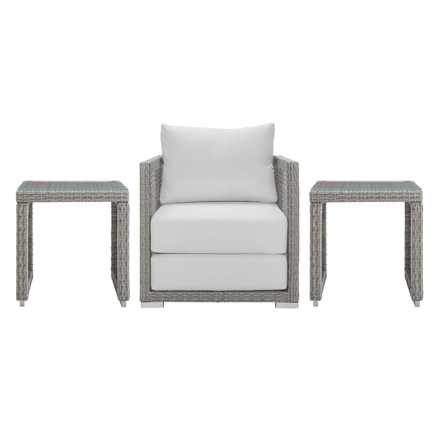 Modway Aura 3 Piece Outdoor Patio Wicker Rattan Set, EEI-3597 FredCo