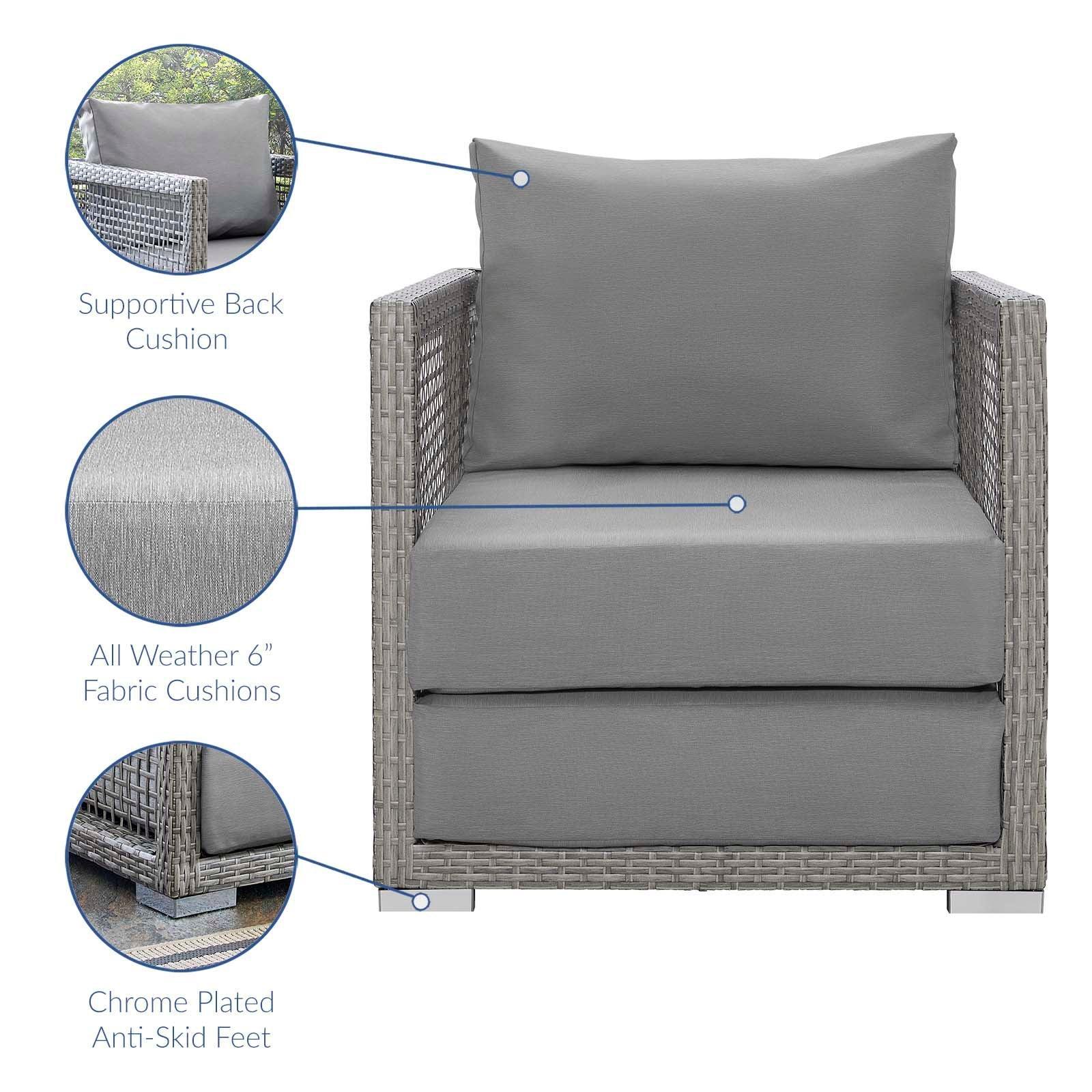 Modway Aura 3 Piece Outdoor Patio Wicker Rattan Set, EEI-3597 FredCo