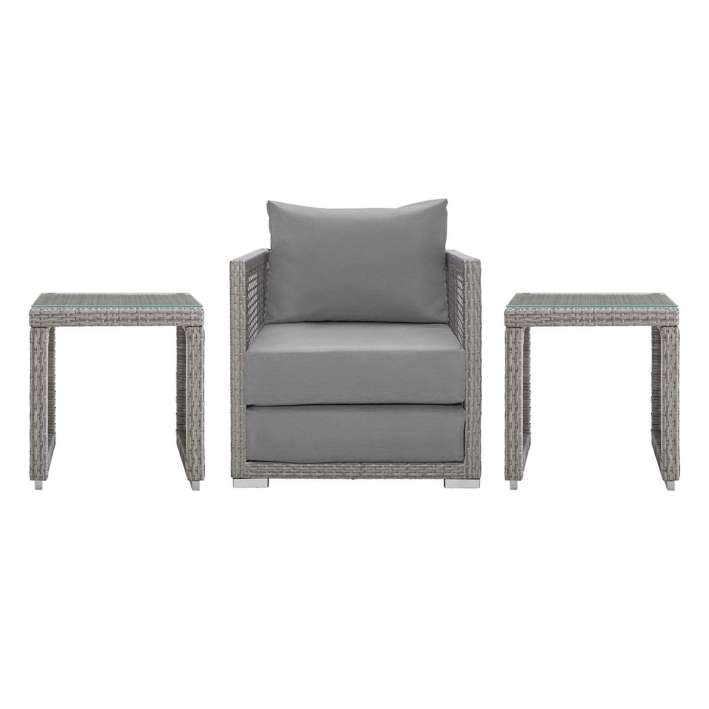 Modway Aura 3 Piece Outdoor Patio Wicker Rattan Set, EEI-3597 FredCo