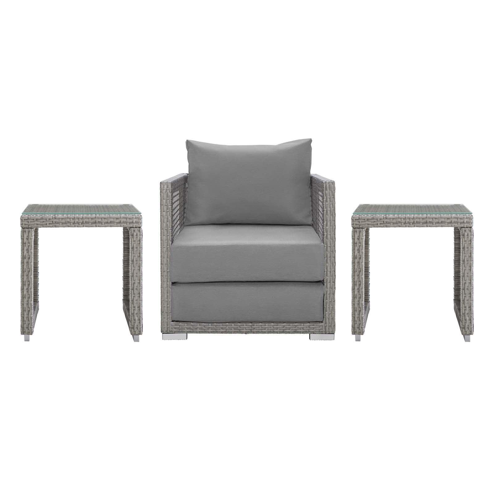 Modway Aura 3 Piece Outdoor Patio Wicker Rattan Set, EEI-3597 FredCo