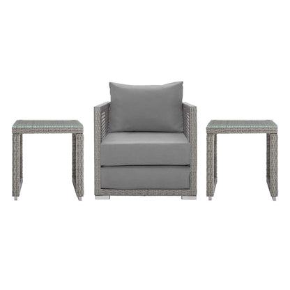 Modway Aura 3 Piece Outdoor Patio Wicker Rattan Set, EEI-3597 FredCo