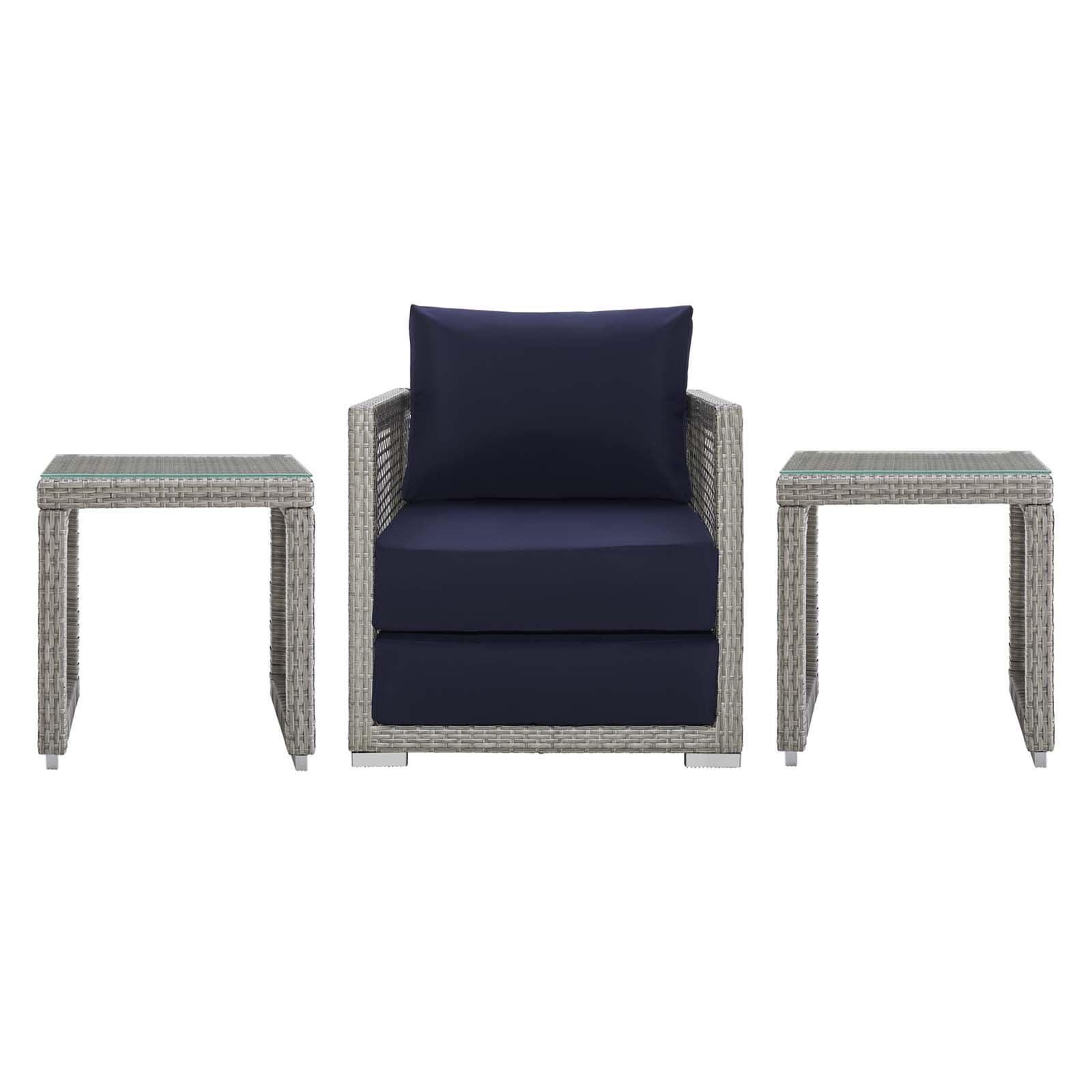 Modway Aura 3 Piece Outdoor Patio Wicker Rattan Set, EEI-3597 FredCo