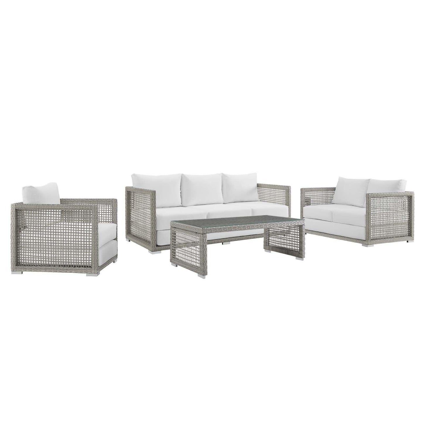 Modway Aura 4 Piece Outdoor Patio Wicker Rattan Set FredCo