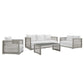 Modway Aura 4 Piece Outdoor Patio Wicker Rattan Set FredCo
