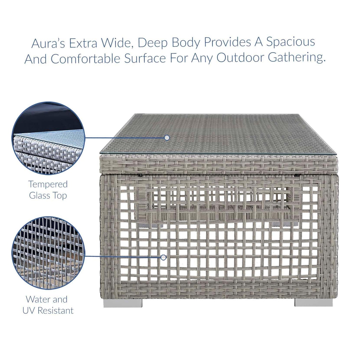 Modway Aura 4 Piece Outdoor Patio Wicker Rattan Set FredCo