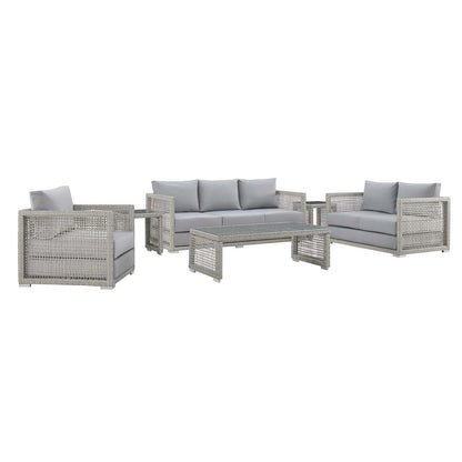 Modway Aura 6 Piece Outdoor Patio Wicker Rattan Set FredCo