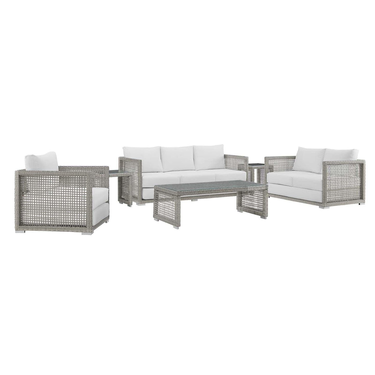 Modway Aura 6 Piece Outdoor Patio Wicker Rattan Set FredCo