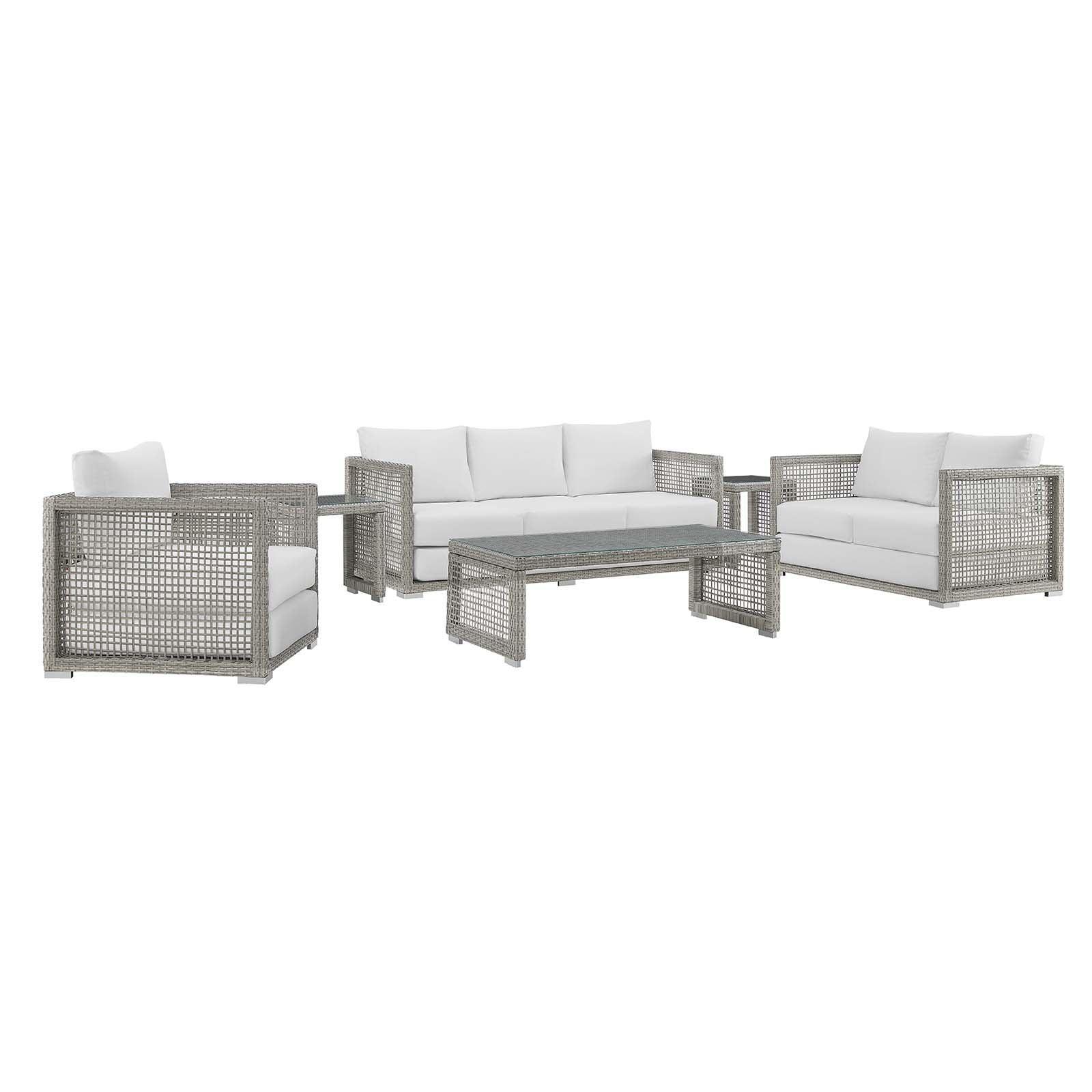 Modway Aura 6 Piece Outdoor Patio Wicker Rattan Set FredCo