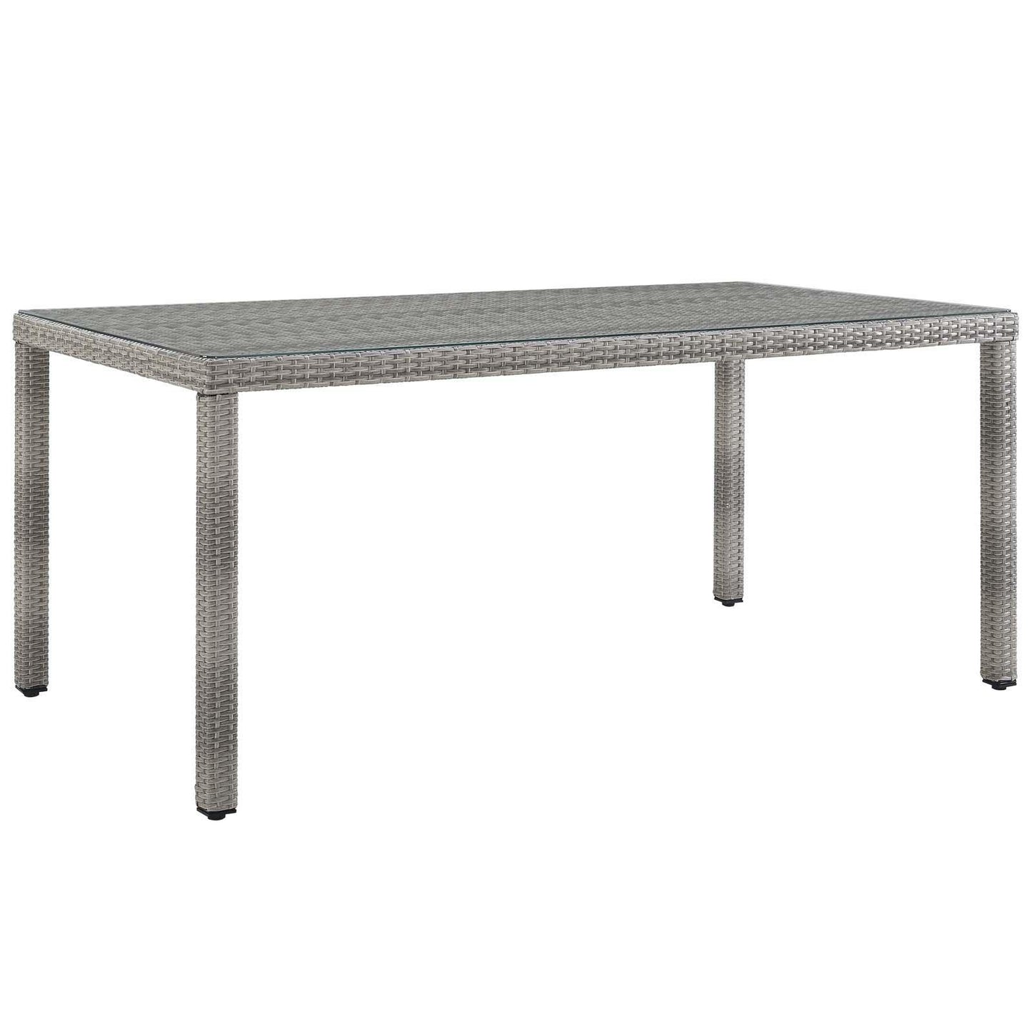 Modway Aura 68" Outdoor Patio Wicker Rattan Dining Table FredCo